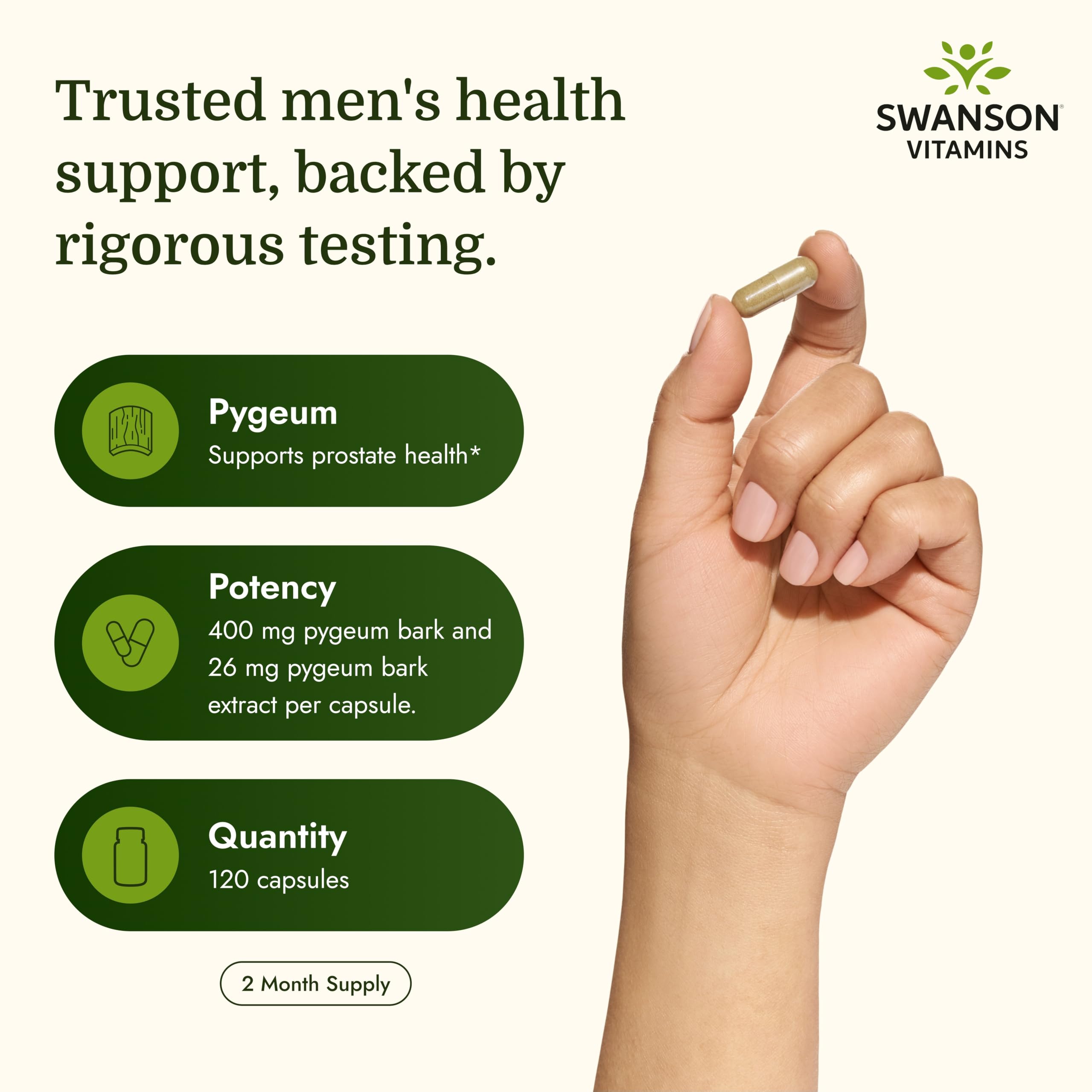 Swanson Pygeum Herbal Supplement, 400 mg, 120 Capsules — Amazon image 3
