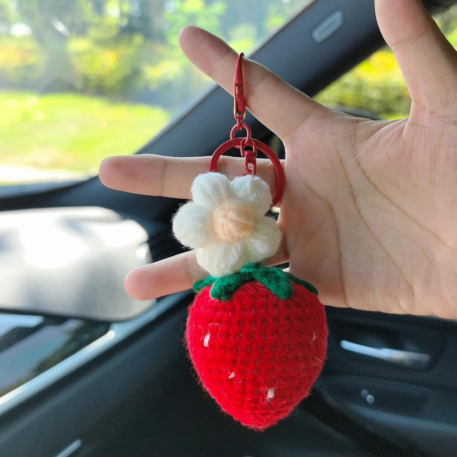 Handmade Crochet Fruit Keychain, Cute Keychains for Women Girls Novelty Car Keychains Holiday Gifts - Image 2