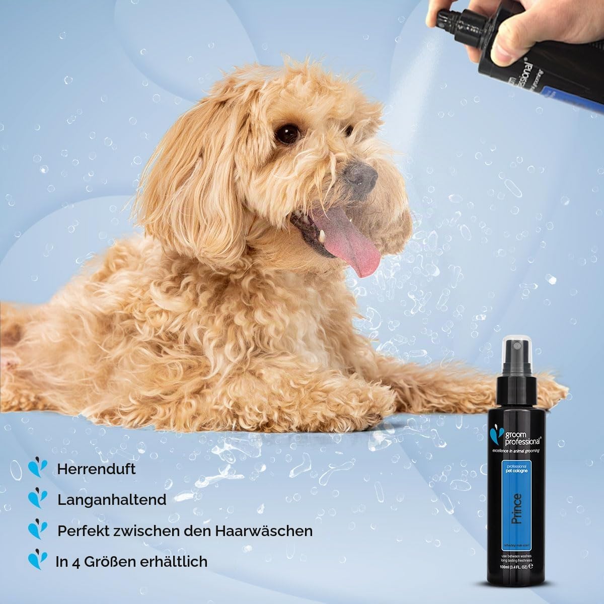 Groom Professional Prince Haustier-Parfüm, Exzellenz in der Tierpflege, Hundeparfüm mit einer Leichter Hauch von Moschus, enthält Kamille zur Beruhigung der Haut, hergestellt in Großbritannien, 100ml