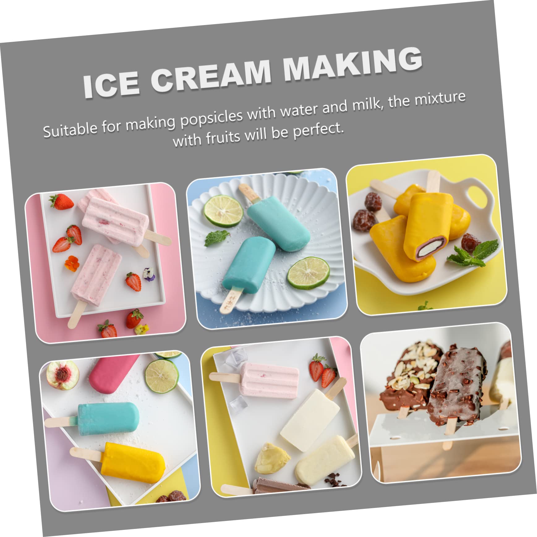 IMIKEYA Moule à Glace Diy 10 Pièces En Silicone Avec Bâtonnets En Moules à Réutilisables En Plastique Transparent Pour L'été Facile à Démouler Garçon Et Adultes