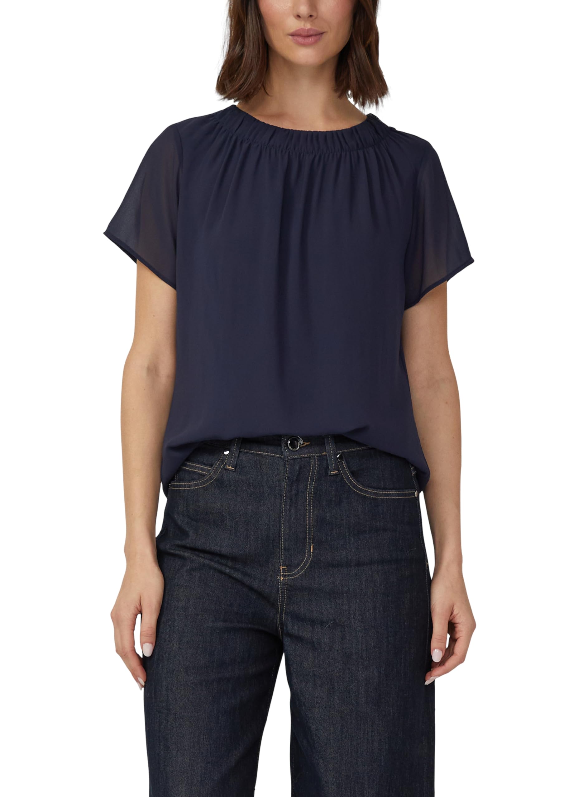 s.Oliver BLACK LABEL Women's 2177690 Chiffon Blouse Short Sleeve, 5959, 20