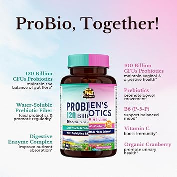 Vitalitown Probiotic Bundle (Pack of 2) | Probiotics 120 Billion CFUs (Item 1) & Womens Probiotics P5P (Item 2) | Shelf Stable | Gut, Immune, Vaginal & Hormone Health