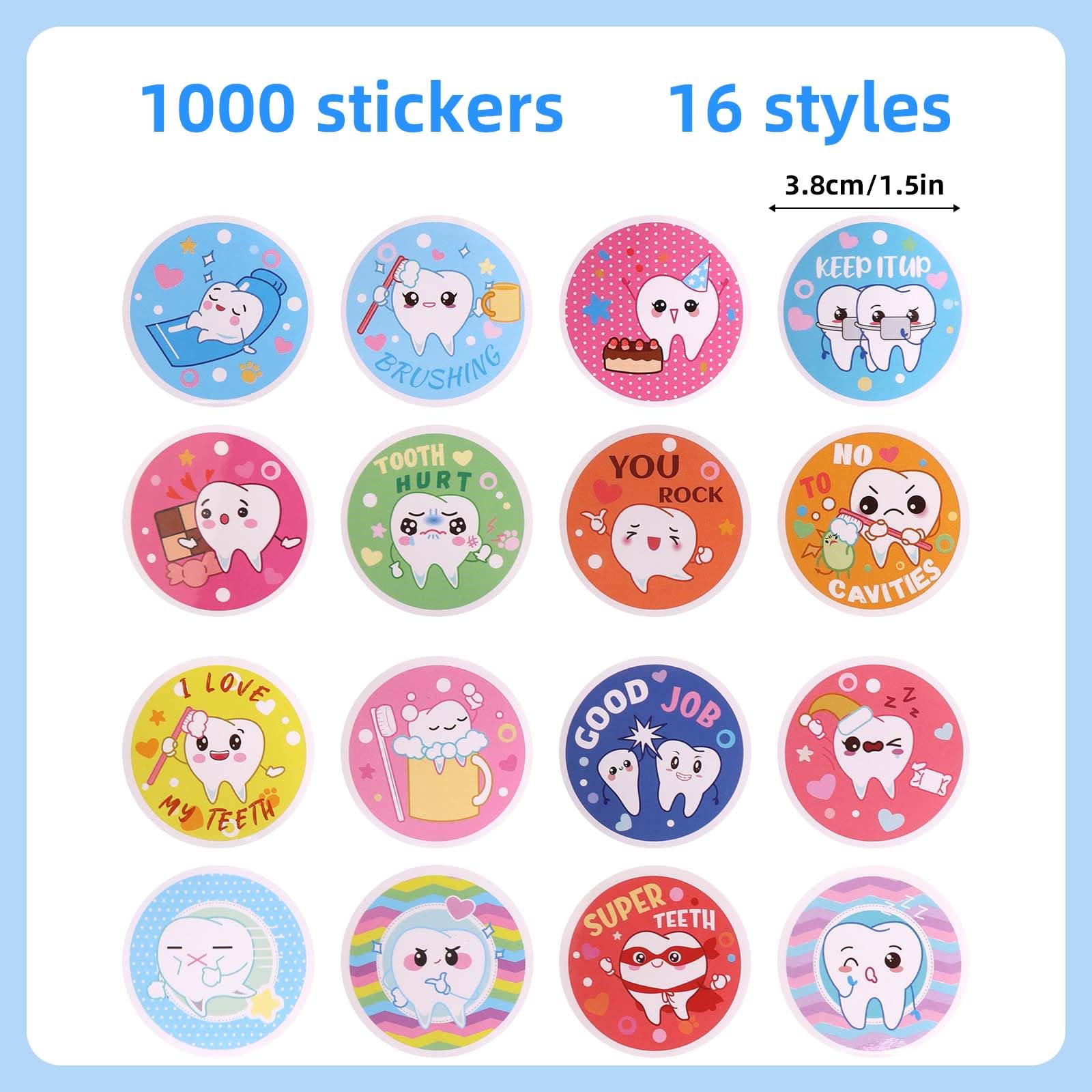 Tinoaly 1000pcs Dental Stickers - Image 2