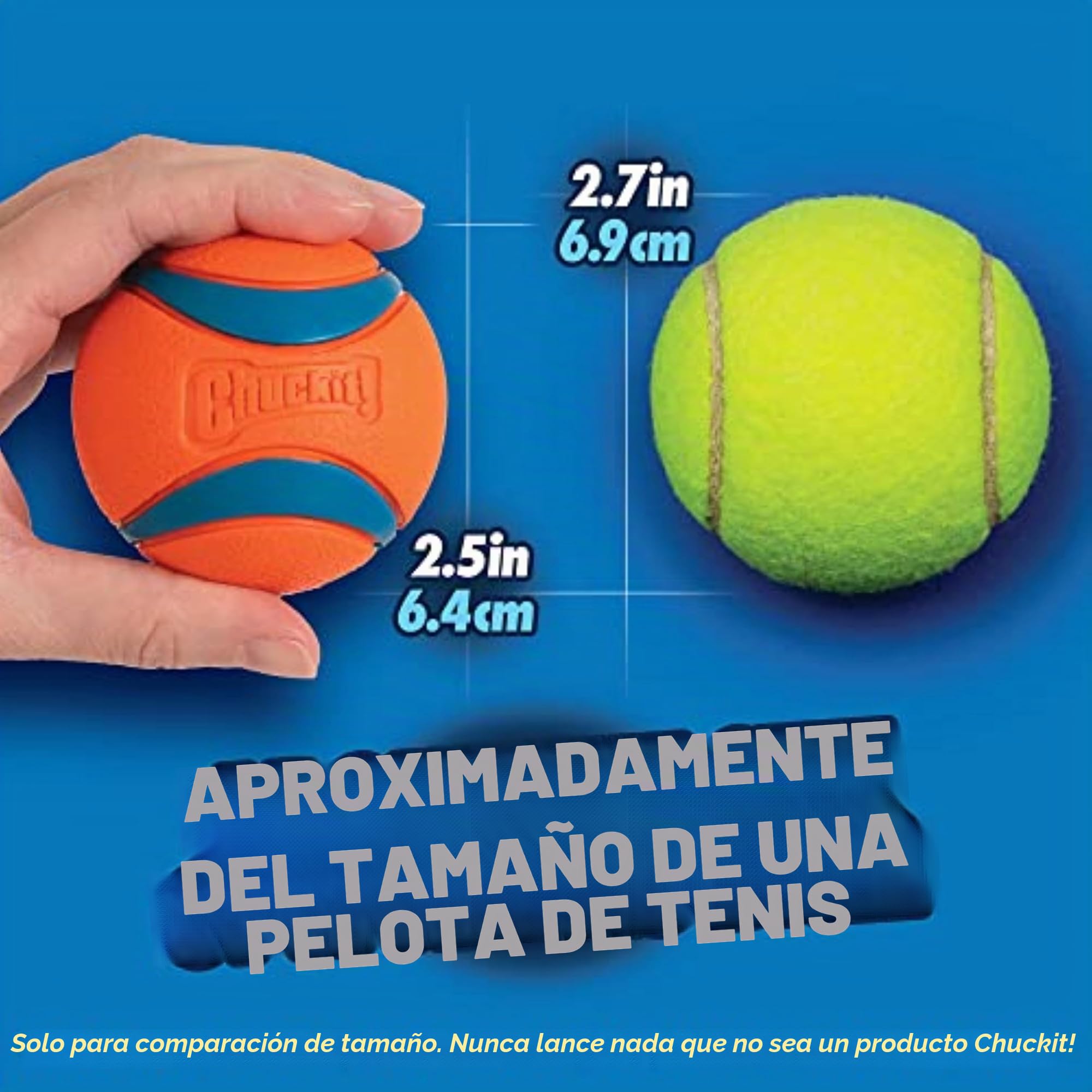 Chuckit! Ultra Ball - Juguete para Perros con Cubo de Limpieza Chuckit! – Juguetes para Mascotas Bouncy Fetch para Perros de 20 a 60 Libras – Flota en el Agua – Goma Duradera – Tamaño Mediano – 2.5