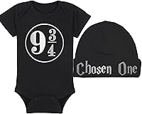 Vista 68 de Sombrero de bebé Wizard - Chosen One (tela negra - diseño dorado)