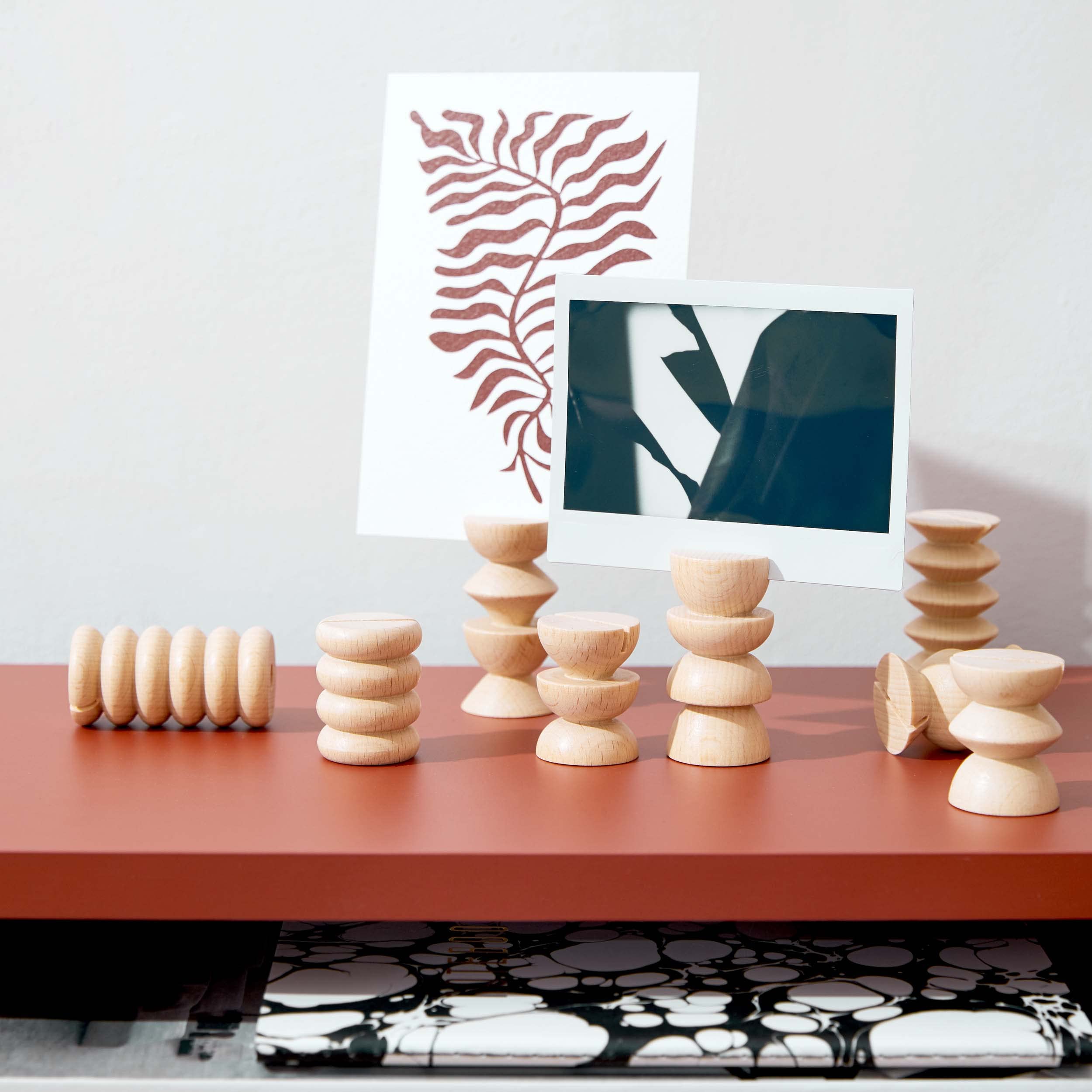 Soporte de madera para cuadros/tarjetas de tótem - Juego de 10