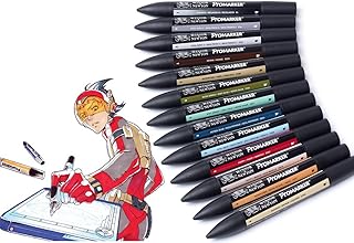 Pantone Winsor &amp; Newton ProMarker Pack of 12 Twin-tipped Pens + 1&nbsp;Free Blender&nbsp;&ndash; Manga Expansion Set 2&nbsp;&ndash;&nbsp;ProMarker Comic Fashion Design Illustrations