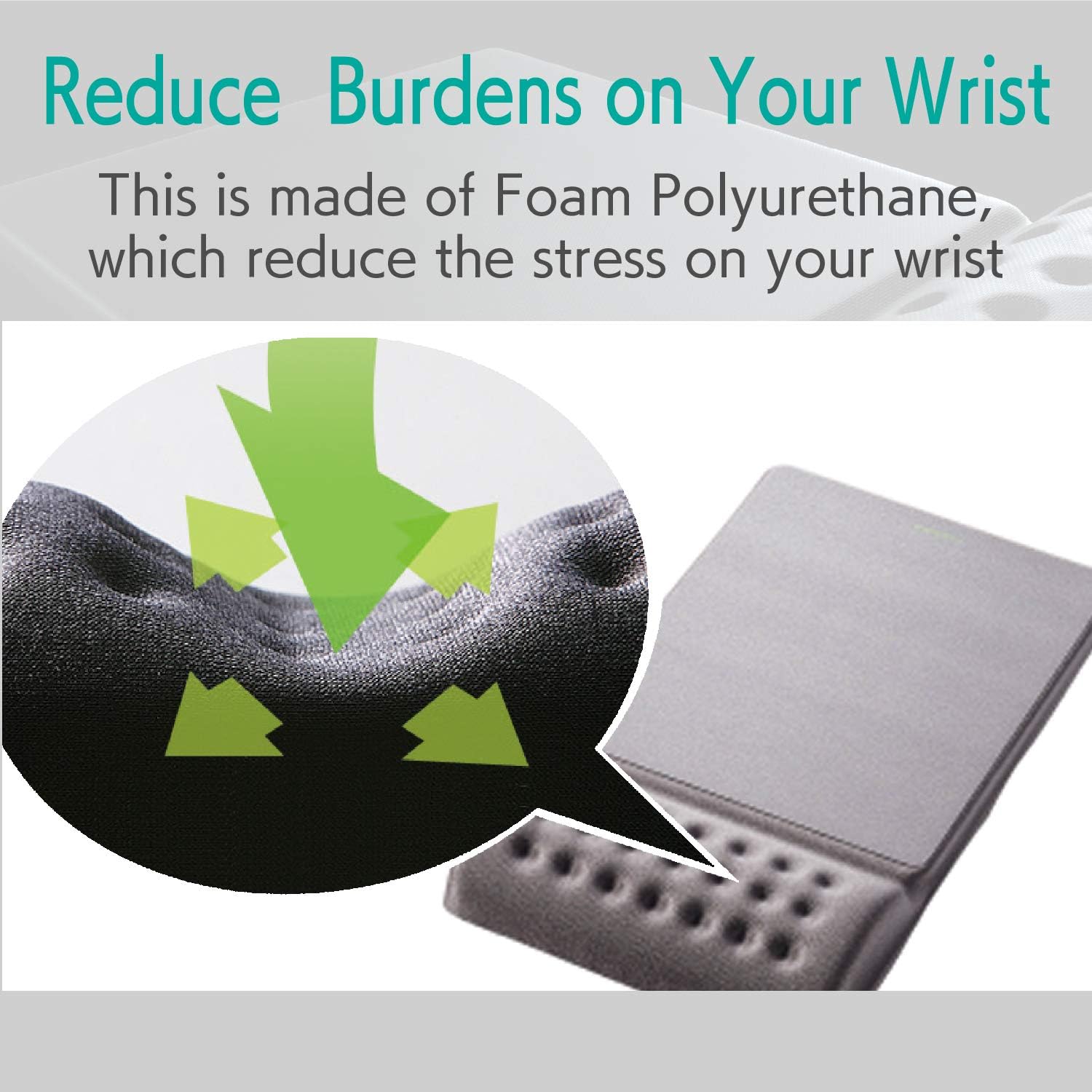 ELECOM Mouse Pad with Wrist Rest"Comfy" Smooth Control/Ergonomic Design/Reduce Wrist Fatigue/Memory Foam Black MP-096BK