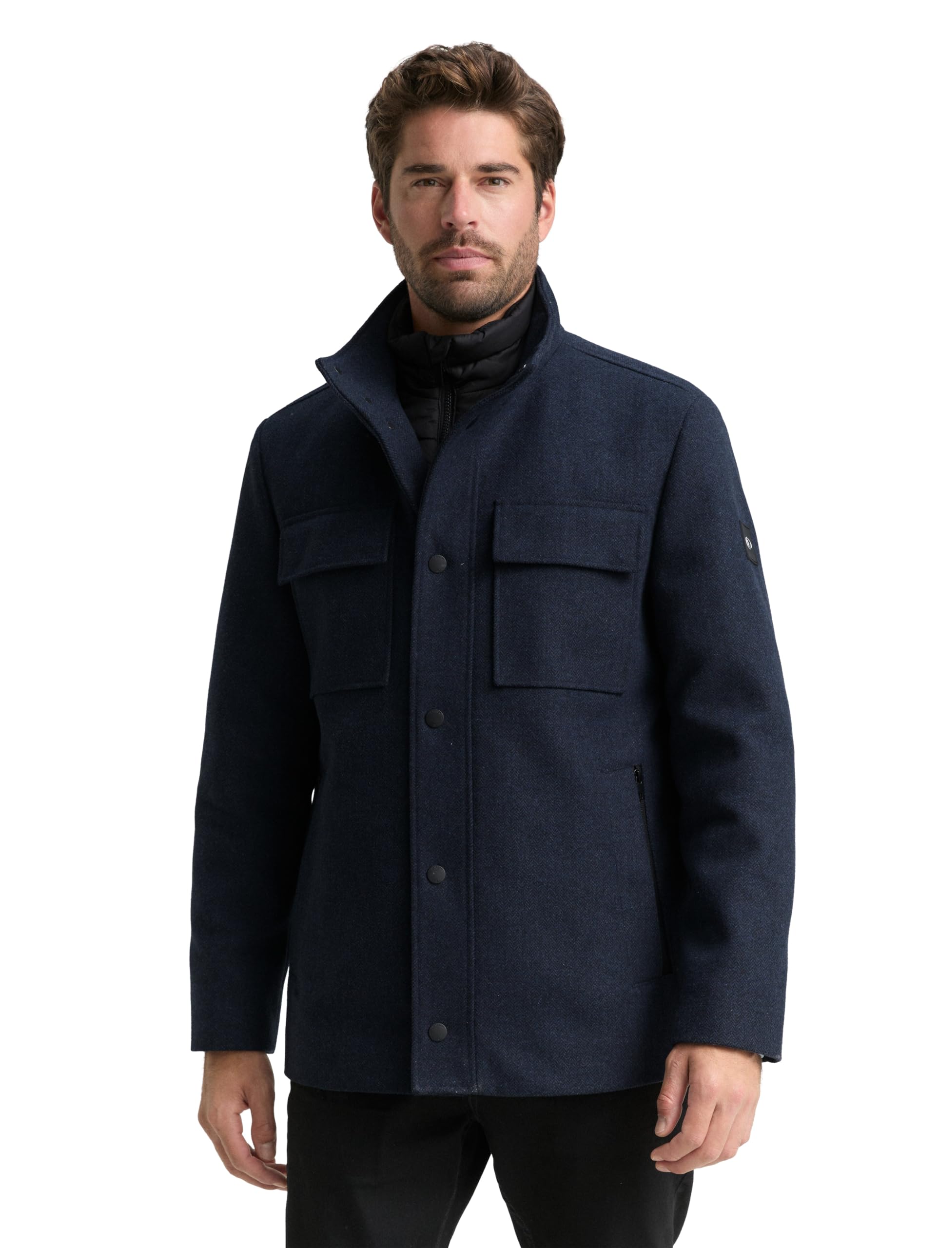 TOM TAILOR Herren 1046984 2-in-1 Wolljacke mit abnehmbarer Innenjacke