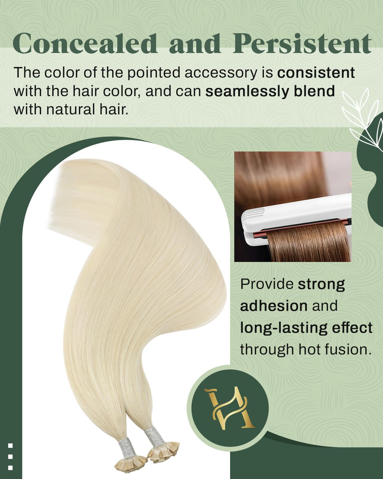 Ugeat Extension Capelli Cheratina Platino Biondo Lisci 40 cm 50 ciocche, Extension Capelli Veri Cheratina Piatta Biondo Platino, Reali Invisibile Naturale