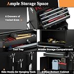 IRONMAX Rolling Tool Chest, 2-in-1 Widened Heavy Duty Steel 6-Drawer Tool Cabinet with Lockable Top Toolbox & 4 Universal Wheels, Detachable Tool Box Organizer for Garage Warehouse Repair Shop, Black