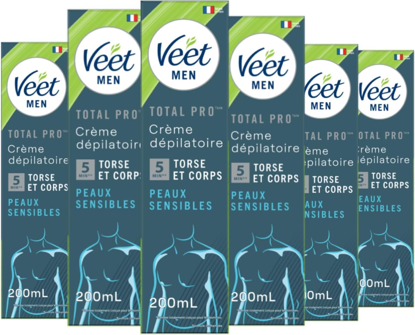 Veet Men Hair Removal Cream for Sensitive Skin 200ml Pack of 6