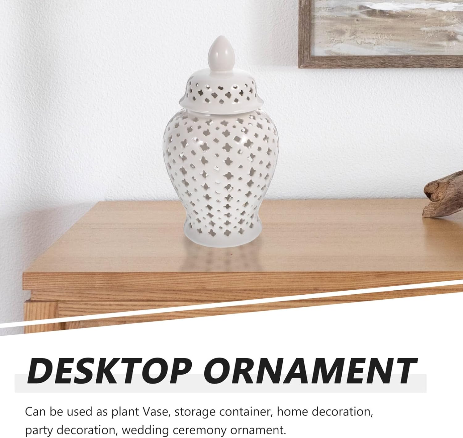 BESTonZON Ceramic Hollow Flower Vase for Wedding Decor Elegant Decorative Jar for Dried Flowers Accent for Centerpieces and Garden Use