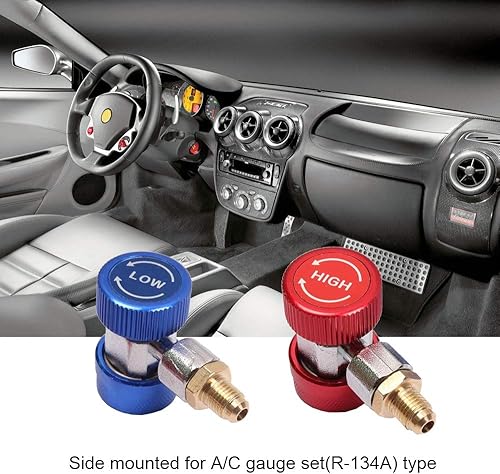 Miniatura 5 de Youngine Adaptador R134A ajustable, Juego de adaptadores de conector de acoplador rápido para aire acondicionado, kit de conversión de aire