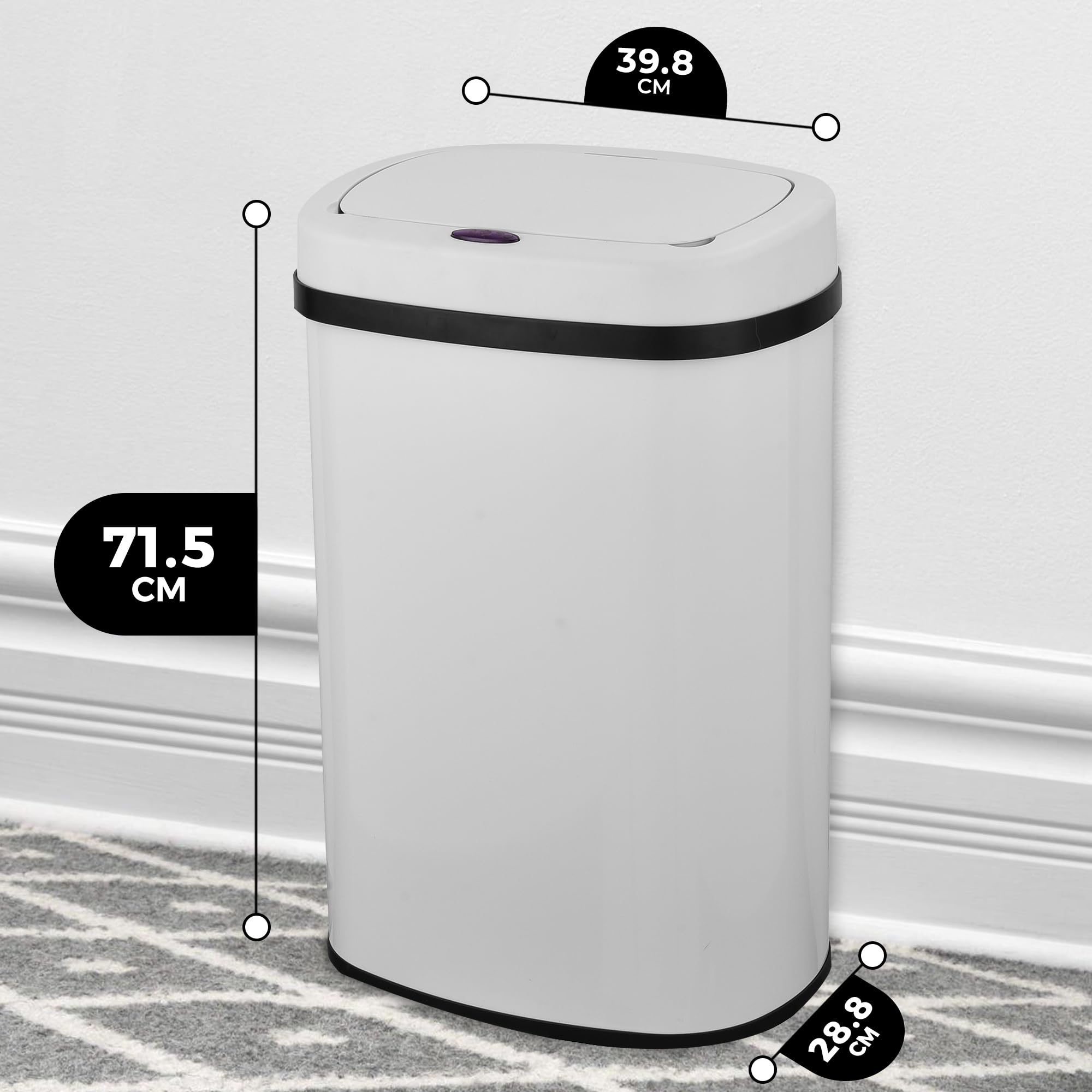 AUTOMATIK SENSOR MÜLLEIMER Abfalleimer 30L-60L Rostfrei Autom. öffnen/schließen EUR 58,99