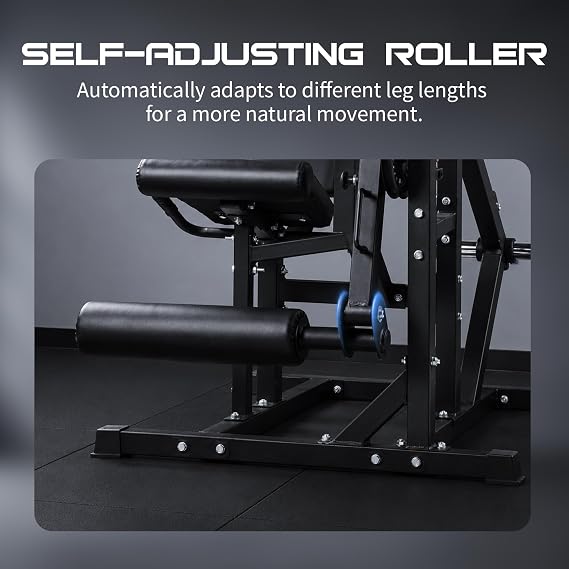 LIONSCOOL Leg Extension and Curl Machine, 600lbs Adjustable Seated Leg Extension and Hamstring Curl Bench, 2 Plate Loadable Lower Body Exercise Cable Equipment for Home Gym, Barbell Clips Included