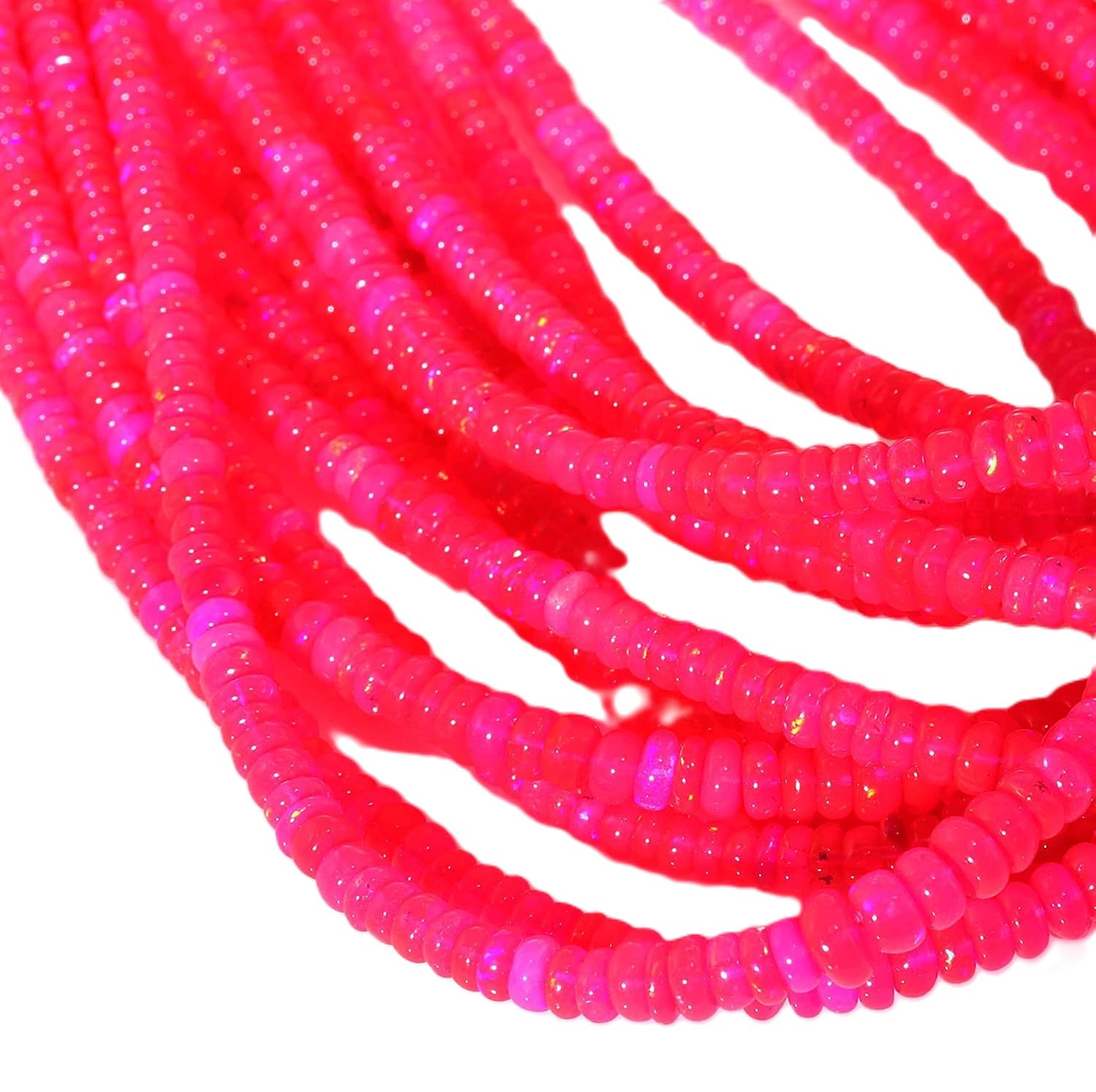 Opale rose éthiopienne de 3,5 à 5,5 mm pour ateliers créatifs et bijoux d'été