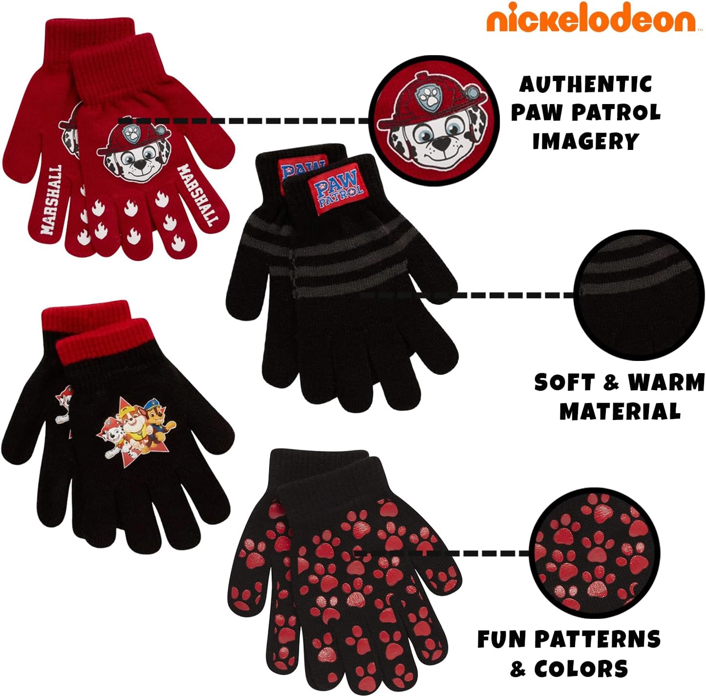 Nickelodeon Boys 4 Pack Mitten or Glove Set: Paw Patrol and Blaze (Toddler/Little Boys) - Image 2