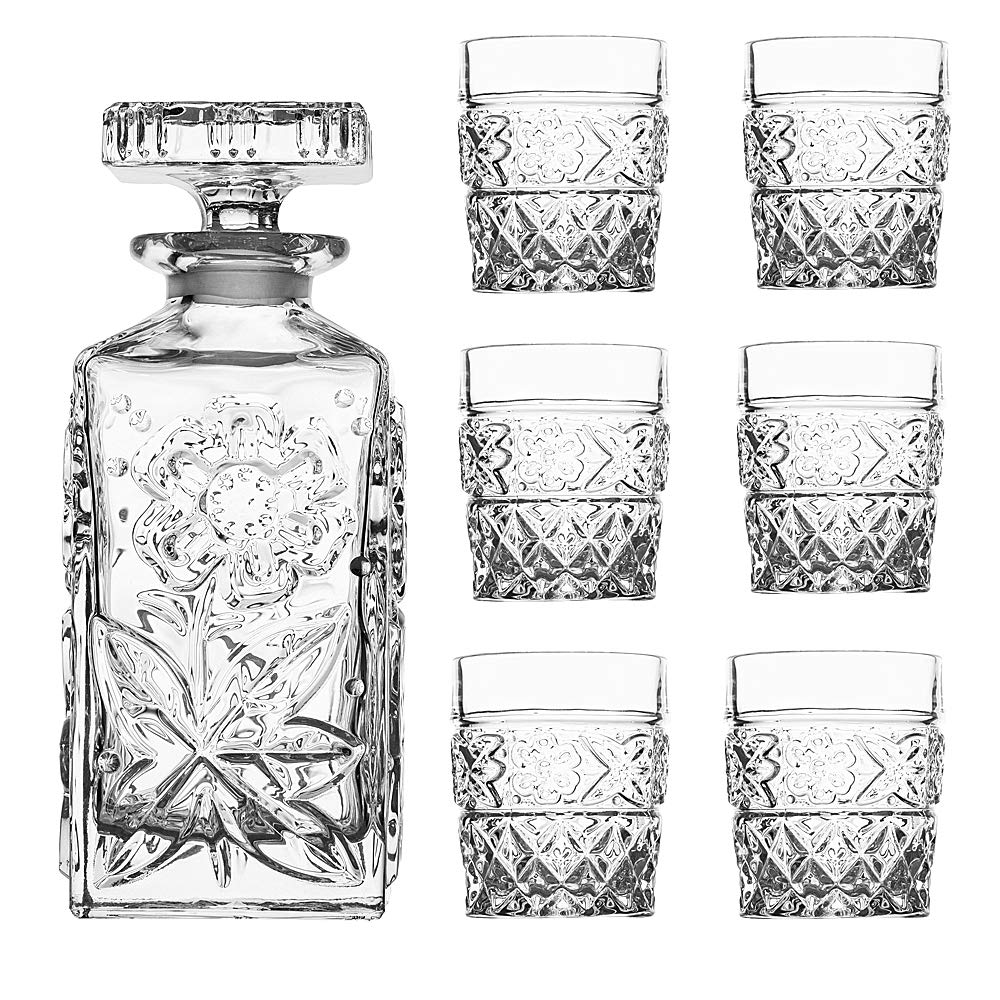 Set carafe whisky cristal sans plomb et verres Amlong Crystal