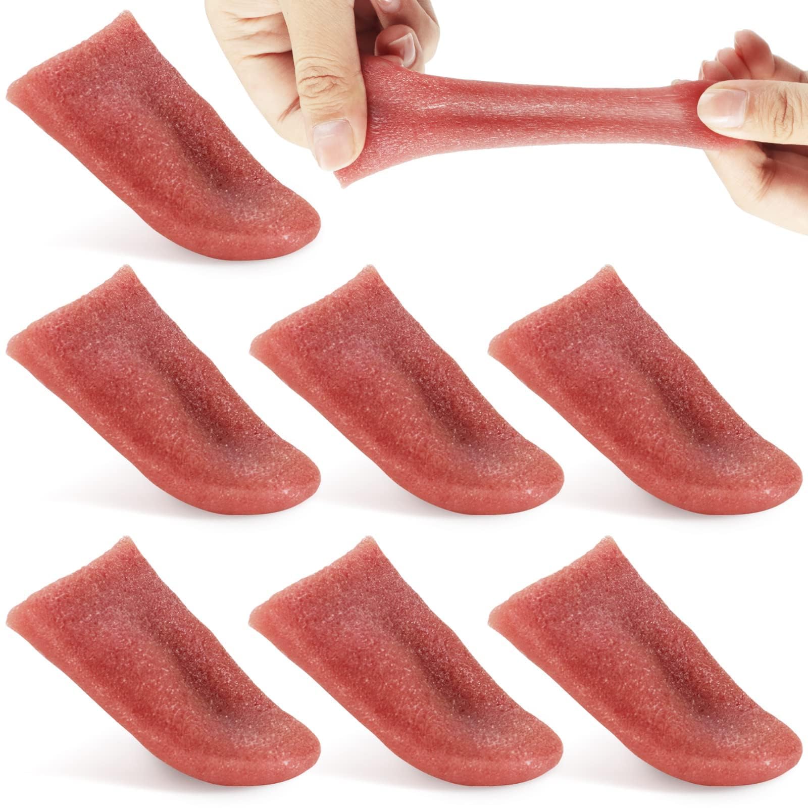 7Pack Halloween Fake Tongue False Tongue Horrific Tongue Prop Tricks Tongue Toys,Prop Tricks Tongue Toys,Realistic Fake Tongue