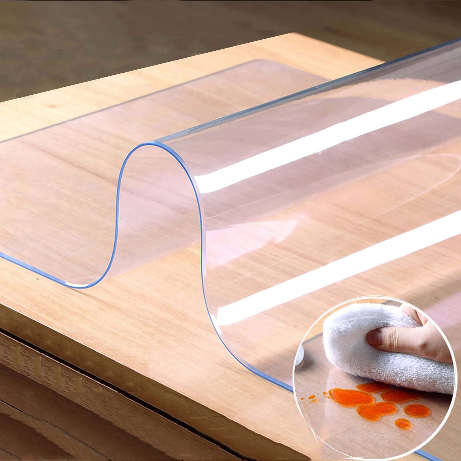 Tapis de Table Anti-Rayures en PVC Sans Odeur Imperméable Épais pour Comptoir de Cuisine