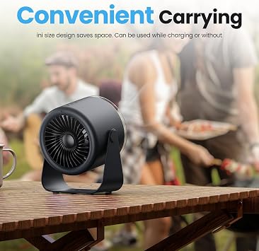 WSKEN Desk Fan with Battery Operated, Quiet Digital Display Portable Fan for Office, Bedroom, Kitchen, Home, Outdoor, 100 Speeds 115 Tilt Small Travel Camping Table Fan,Bluish Black | 100 Speeds 115 Tilt, Small Travel Camping Table Fan, Office, Bedroom, Kitchen, Home, Outdoor, Bluish Black