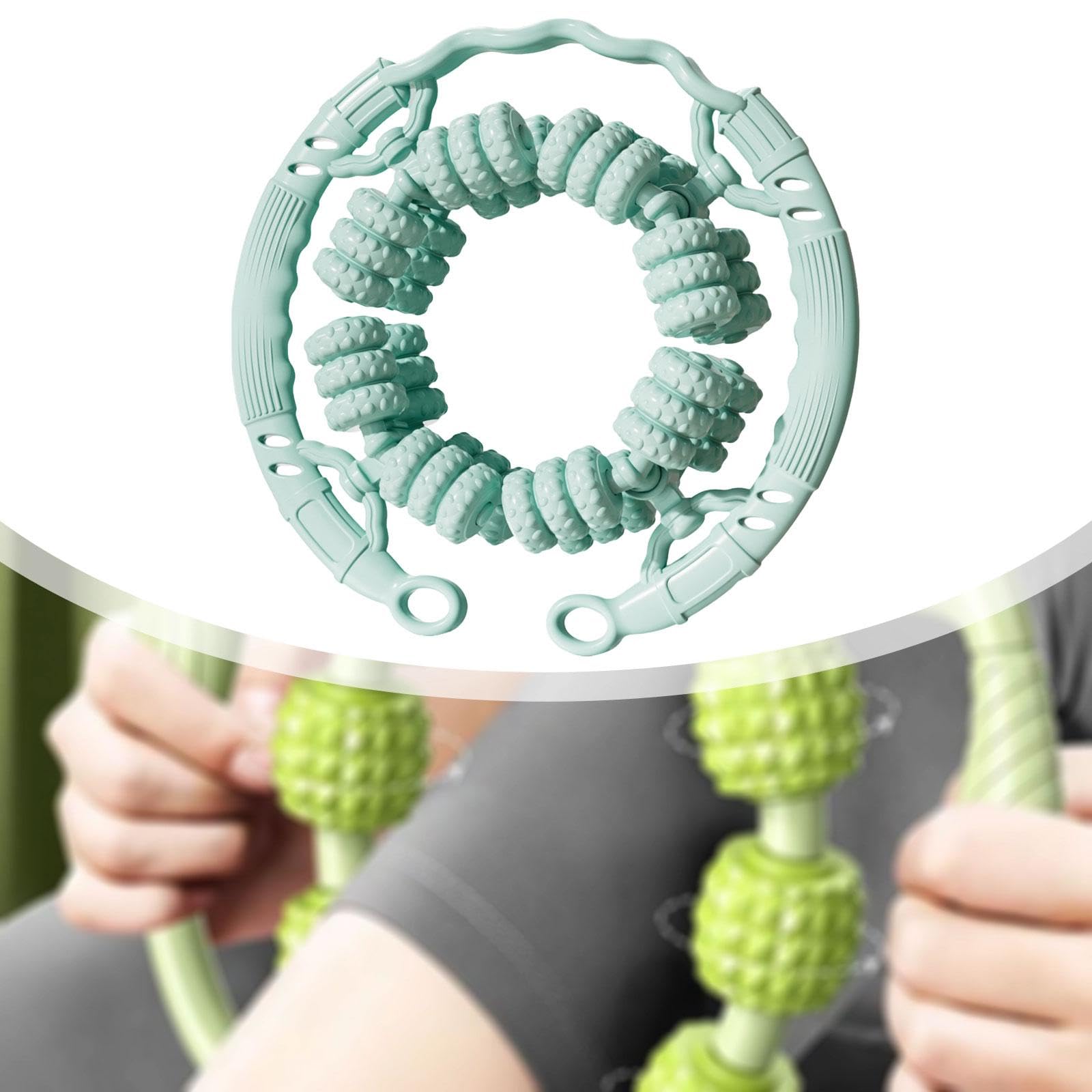 Rullo Massaggiante Circolare per Gambe, Massaggiatore Portatile per Collo e Braccia, Multifunzionale Ergonomico in PP per Sport e Fitness- Verde