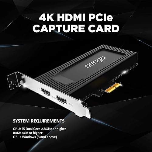 Miniatura 6 de Pengo Tarjeta de captura 4K HDMI PCIe 4K60 HDR, tarjeta interna de captura de juegos para transmisión de Nintendo Switch, PS5, PS4, Xbox Series en