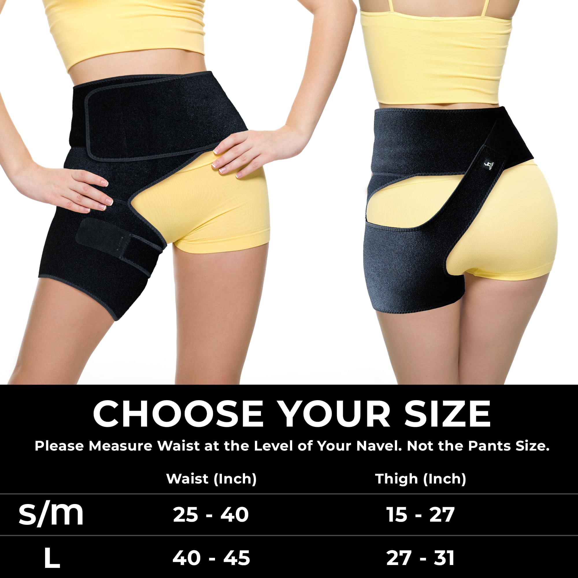 Astorn Hip Brace for Sciatica Pain Relief - Adjustable Groin Compression Wrap Support for Thigh, Hamstring,Arthritis,Bursitis and Injuries-Sciatic Nerve Brace for Men&Women for Right Leg-Small/Medium