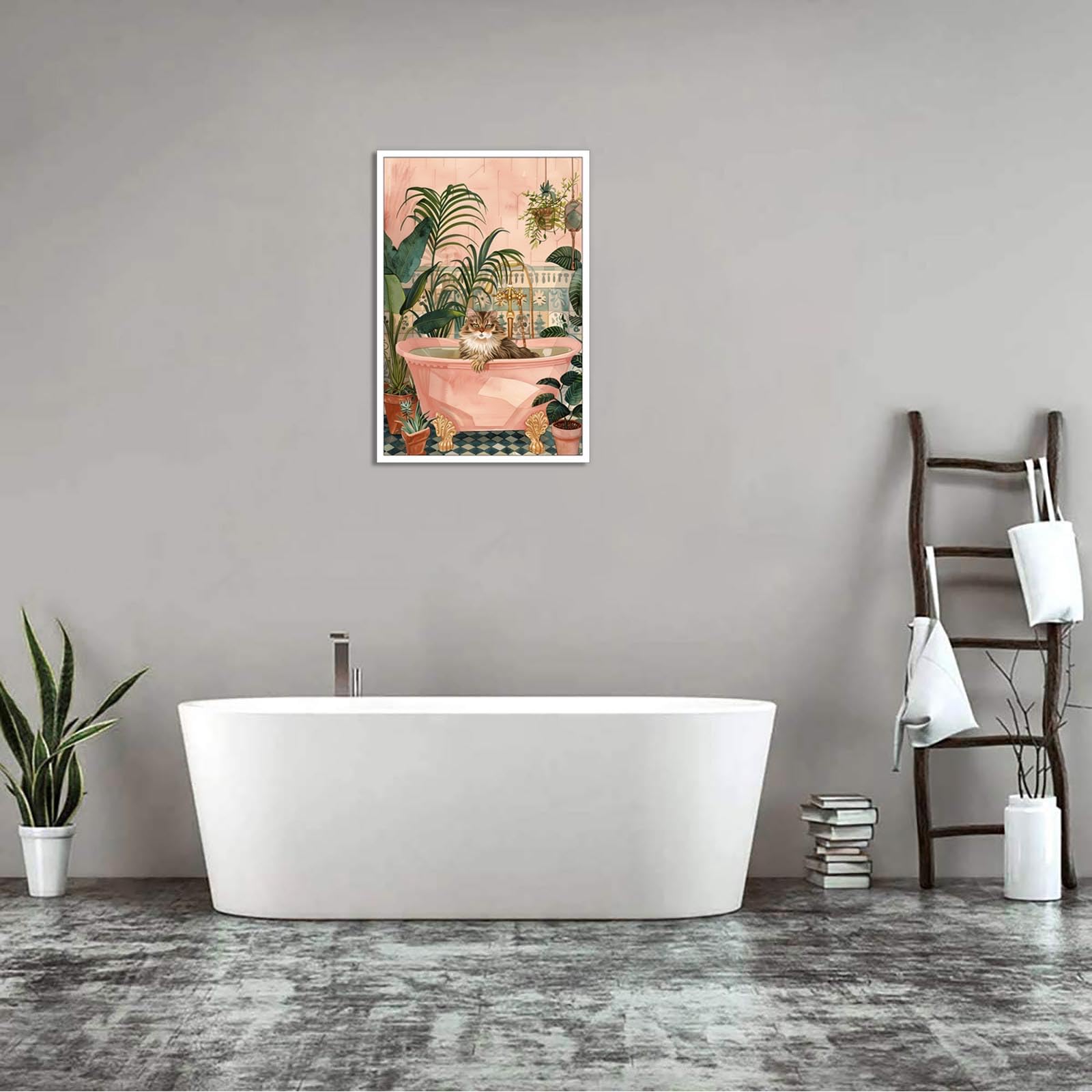 Dier in de badkuip canvas foto's, zwart wit hoogland koe olifant