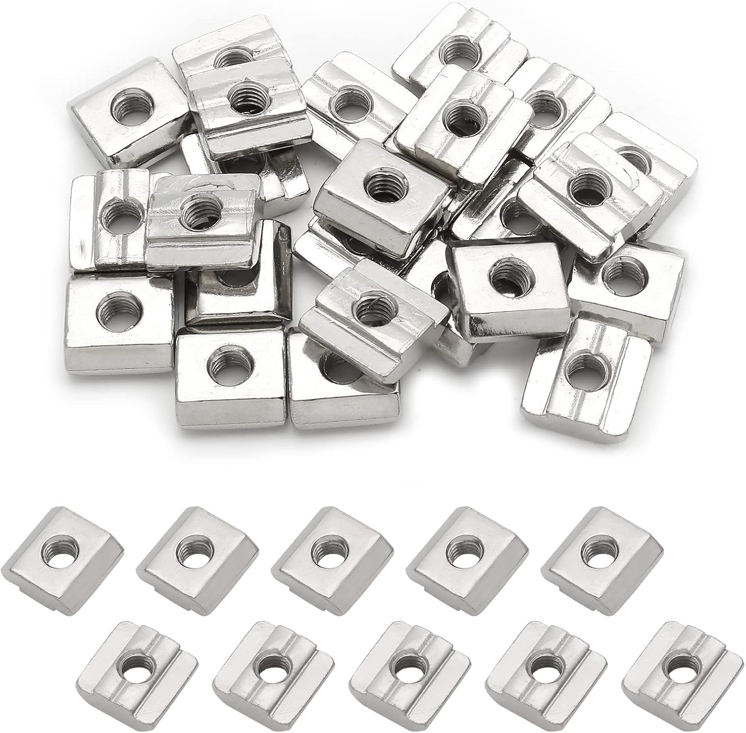 Qjaiune 25Pcs M6 Slide in T Nut 3030 Aluminum Extrusion T