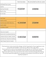 Vista 3 de LVYUAN Transformador de voltaje de 2500 W, convertidor de potencia elevador de 110 V a 220 V, reductor de 220 V a 110 V, 110/120 voltios - 220/240