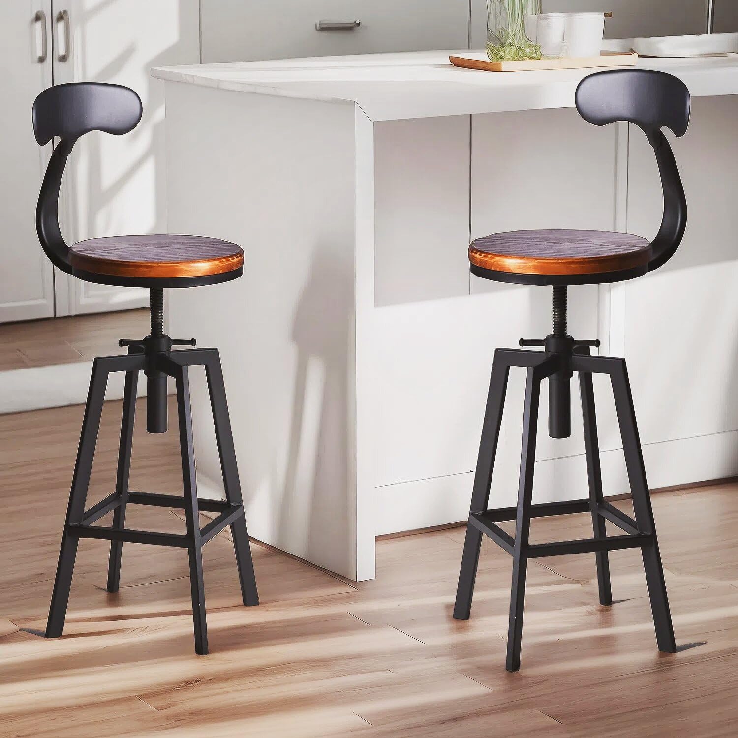 Amazon.com: Diwhy Industrial Bar Stools,Kitchen Dining Chair,Wood