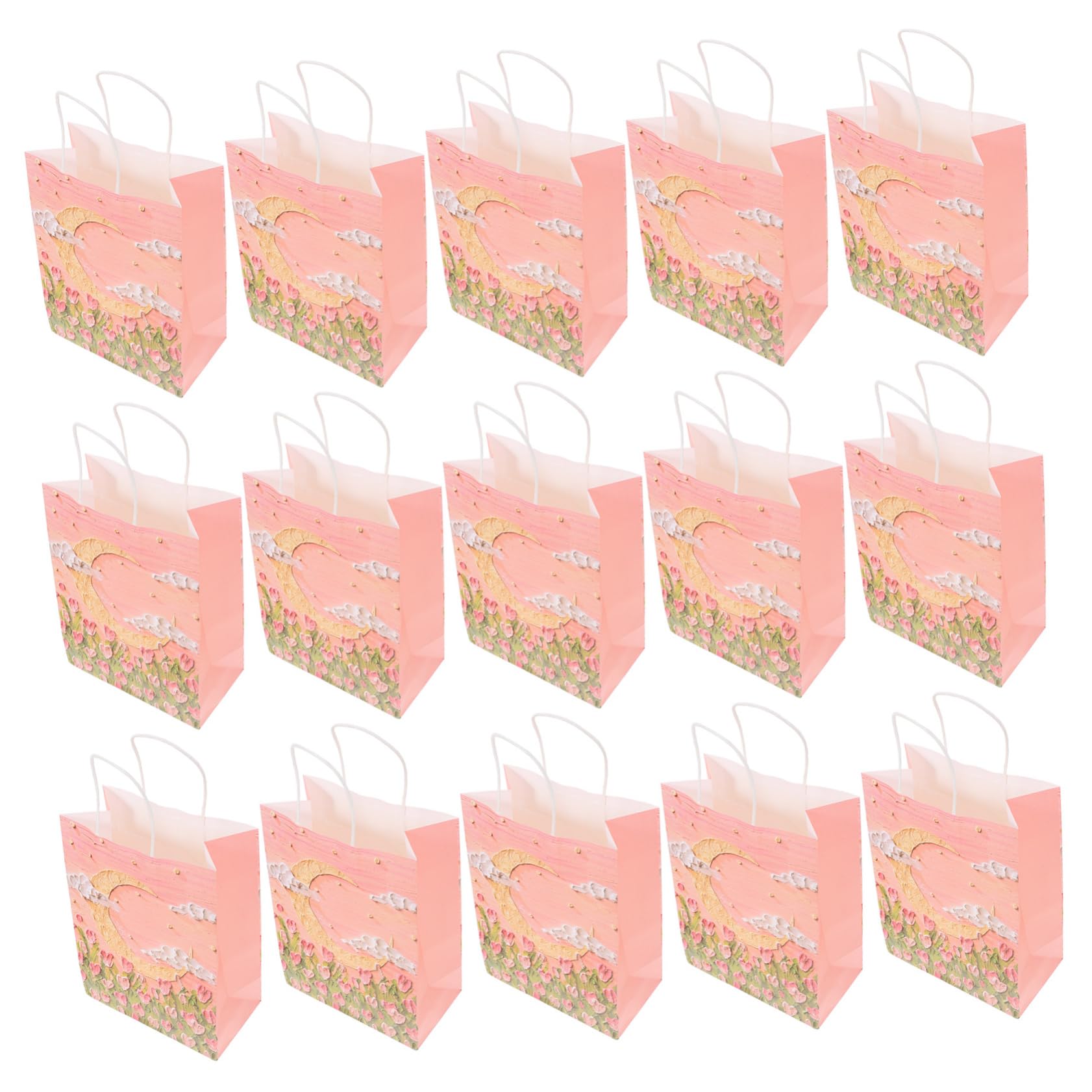 Papier Geschenktüten 50 Stück Rosa mit Henkeln für Feiern