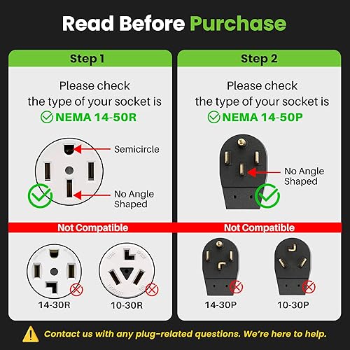 Miniatura 3 de GEARit Cable adaptador divisor en Y de 50 amperios para RV y EV, 4 clavijas de 250 voltios, NEMA 14-50P a x2 NEMA 14-50R, 63, 81 STW AWG calibre