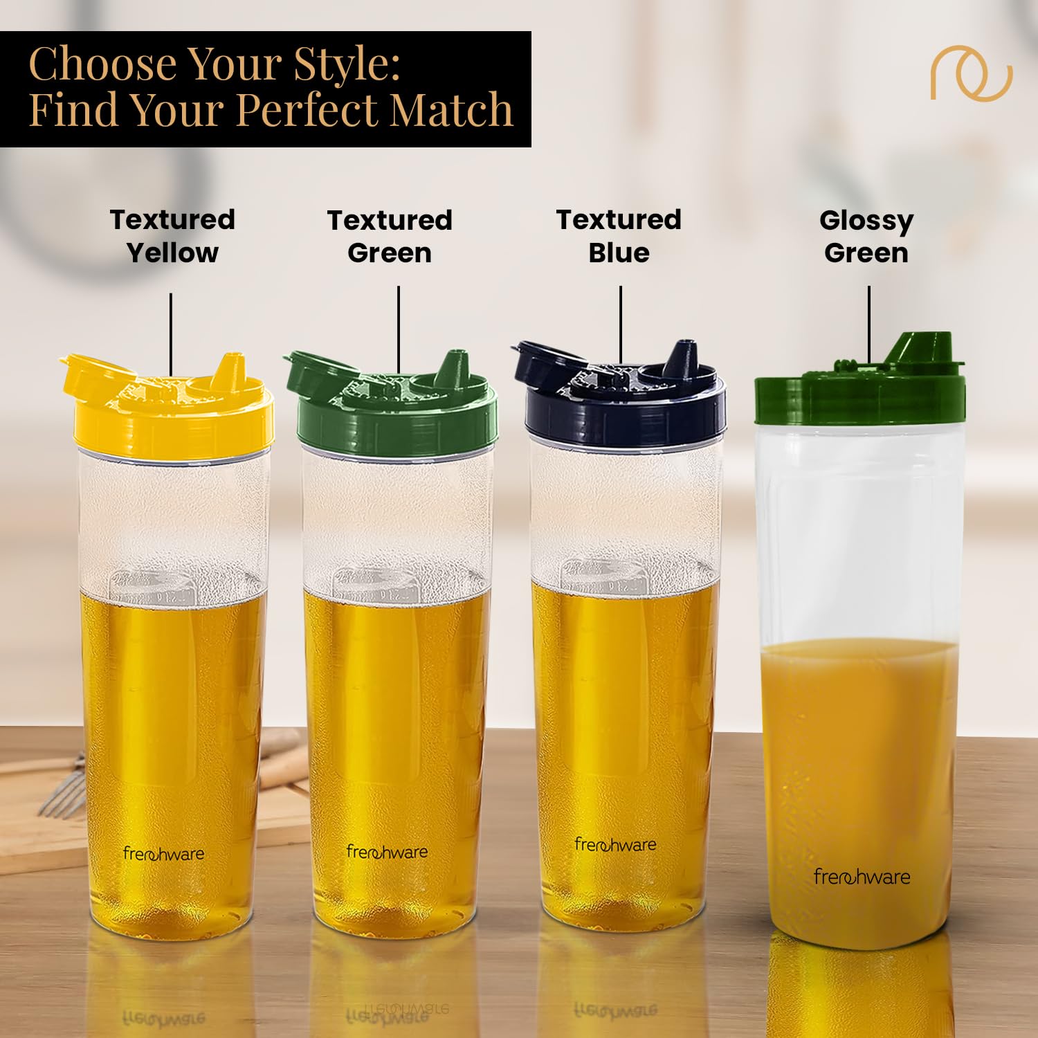 Frenchware Oil Dispenser Bottle Pack of 2, 1 L Each, Food Grade Plastic 3