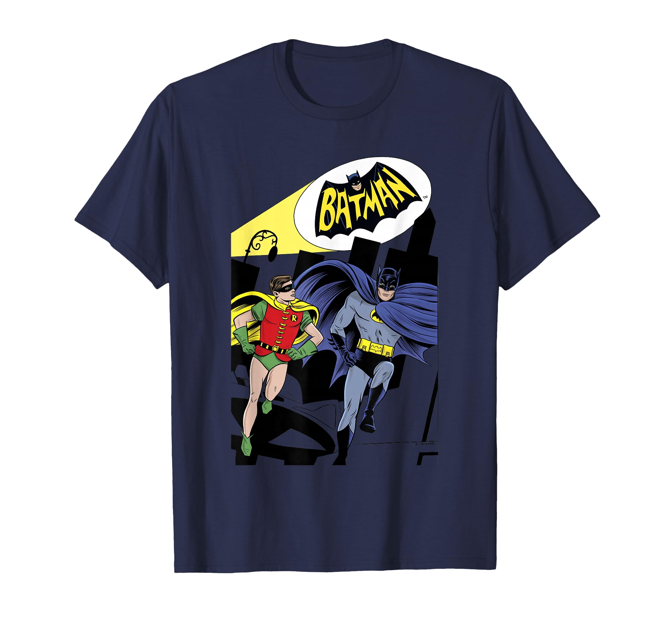 Batman Vintage Classic Batman & Robin Comic Spotlight Heroes T-Shirt