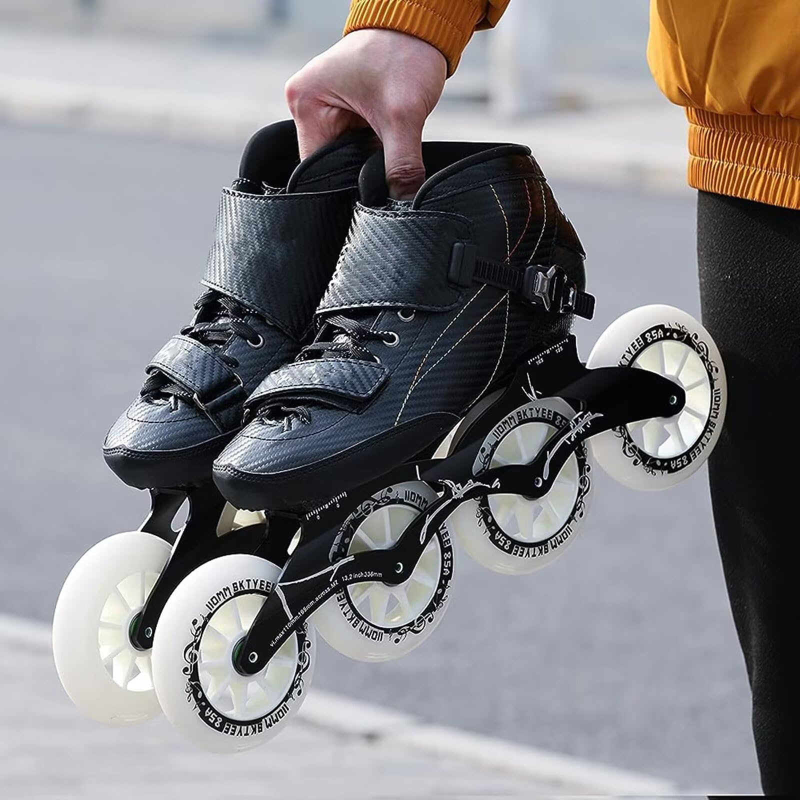 Pattini da velocità in linea professionali in fibra di carbonio a 4 ruote per uomo donna