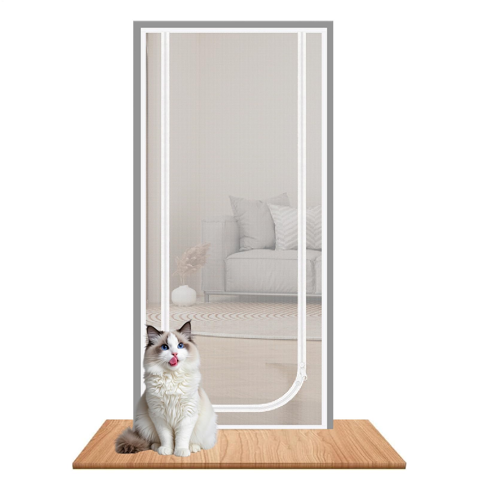 Porte d'écran de chat pour sécuriser le balcon et le patio en été