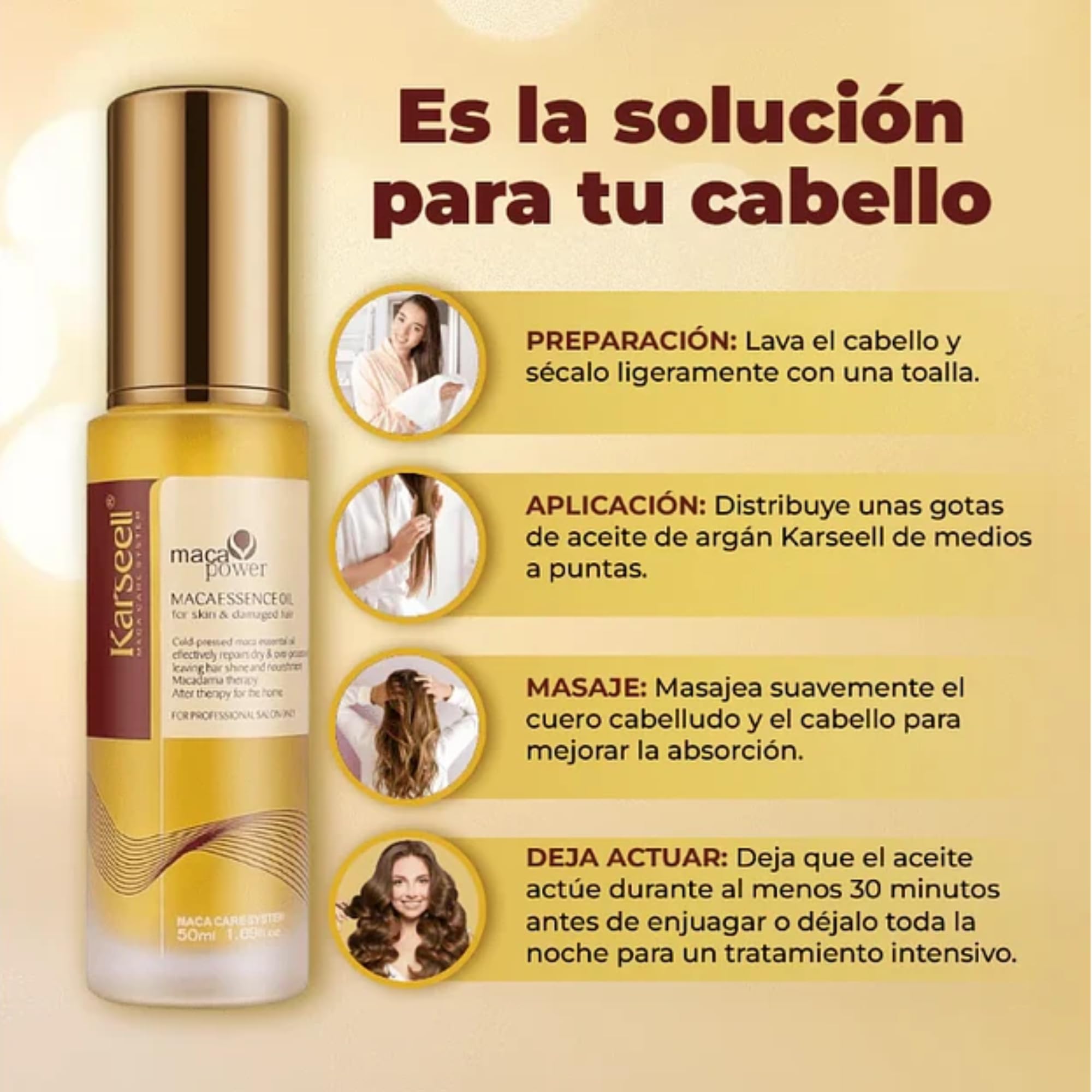 Karseell MACA CARE SYSTEM Zestaw Pielęgnacyjny Maska z Kolagenem Serum z Olejkiem Arganowym Szampon Nawilżający Odżywka Regenerująca Odżywienie Wzmocnienie Nawilżenie Suche Zniszczone Włosy