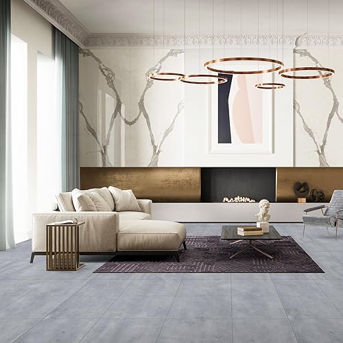 Miniatura 27 de Oxdigi Azulejos de vinilo para despegar y pegar, 23 x 393 pulgadas/64 pies cuadrados, rollo de vinilo autoadhesivo grueso, patrón de mármol, Mármol