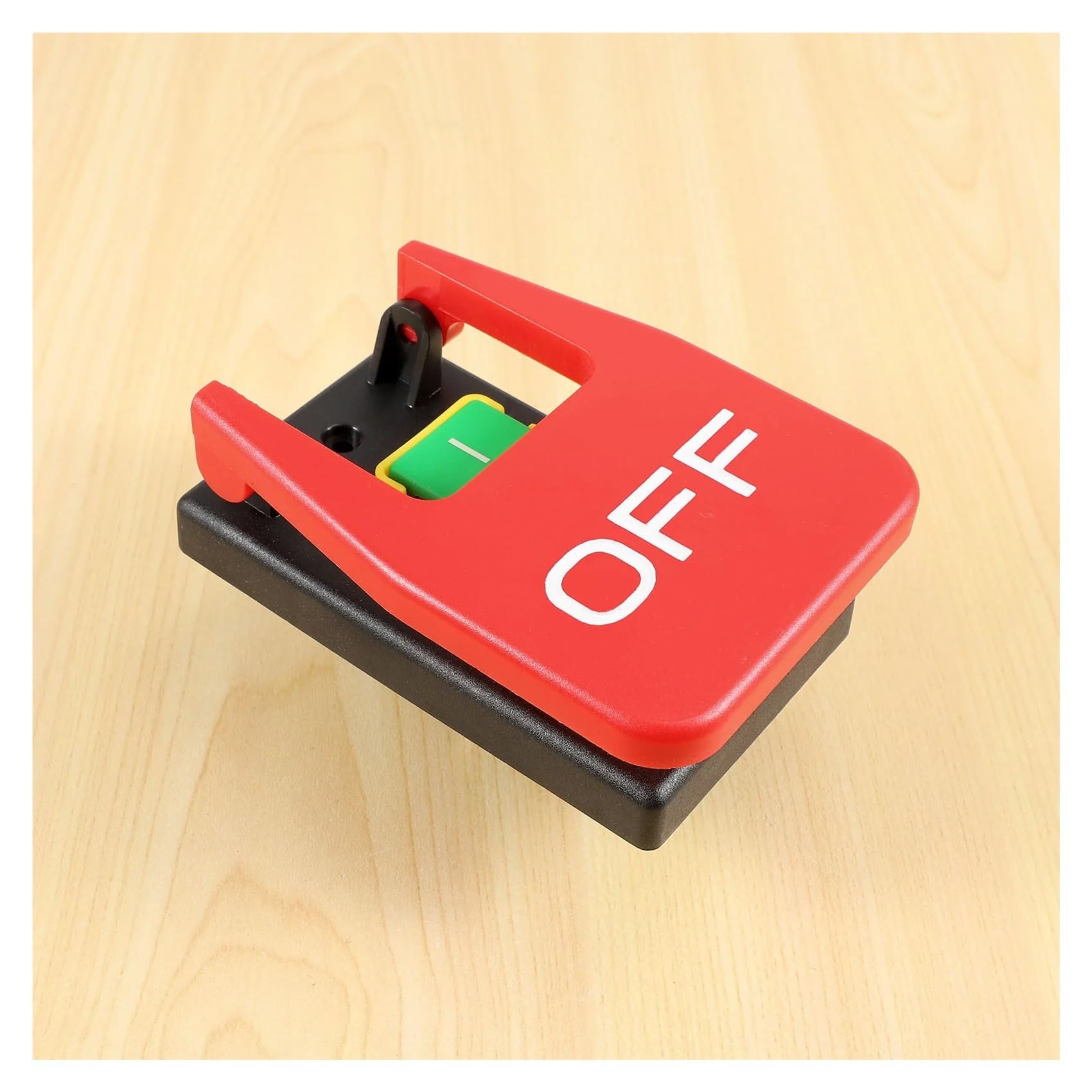 Interruptor pulsador de parada de emergencia con tapa roja de encendido y apagado, 16 A, protección contra apagado/subtensión, interruptor de arranque electromagnético