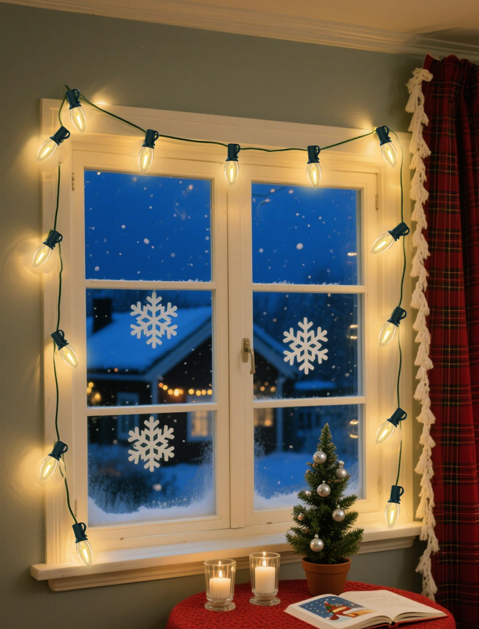 25 Pack C7 LED Warm White Christmas Light Bulbs E12 LED Replacement Bulbs for Indoor Outdoor Christmas String — view 4