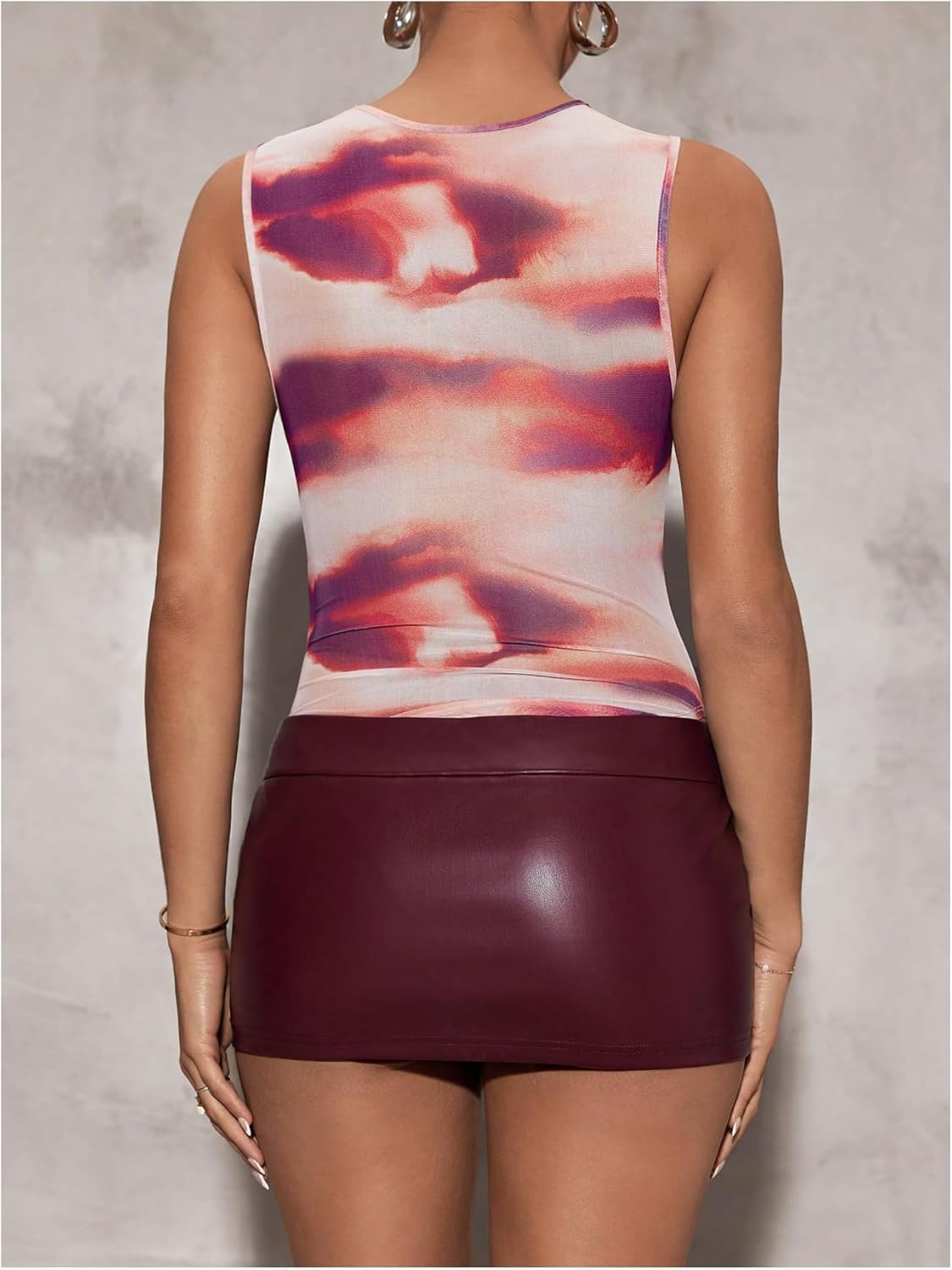 SHENHE Women's Y2k PU Leather Mini Skirt Sexy Low Rise Belted Bodycon Micro Skirt Party Club - Image 2