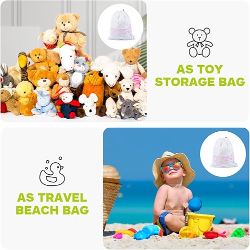 Miniatura 6 de OTraki Bolsas de lavandería medianas de malla con cordón de 24 x 20 pulgadas, bolsas de malla para lavandería, paquete de 2 bolsas de red para ropa