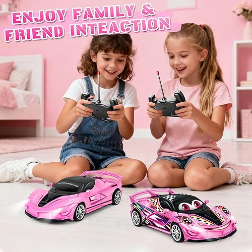 Miniatura 4 de Hymaz Coche de control remoto para niños de 3, 4, 5, 6, 7, 8-12, juguetes de carreras a control remoto con luces LED geniales para niños y niñas,