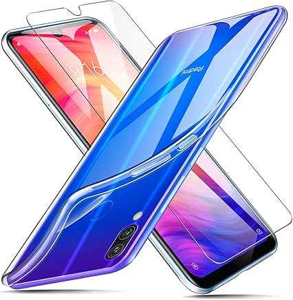 AROYI Funda + Protector de Pantalla para Xiaomi Redmi Note 7, Transparente TPU Silicona Carcasa, Anti-Choques/Ara?azos Flexible Case Cover para Xiaomi Redmi Note 7 AROYI Funda + Protector de Pantalla para Xiaomi Redmi Note 7, Transparente TPU Silicona Carcasa, Anti-Choques/Ara?azos Flexible Case Cover para Xiaomi Redmi Note 7