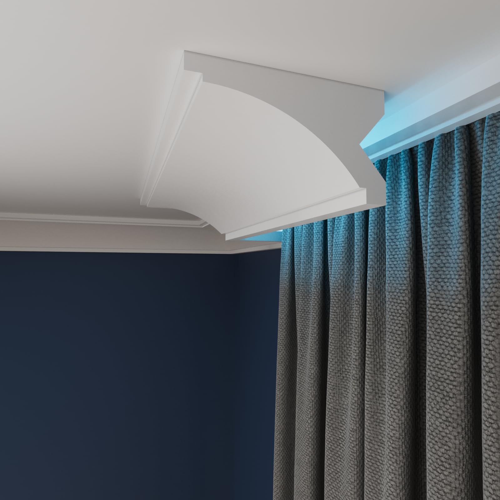 WOLDECOR LED Cornice Coving for Ceilings, Premium Extruded Polystyrene Ceiling Moulding Trim, Lightweight and Paintable Decorative Coving, Durable LED Lighting Coving (WLP16, 6 Meters)