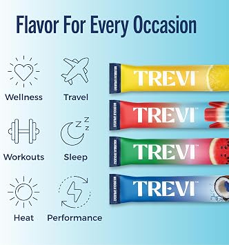 TREVI Electrolytes Powder Packets, Sugar Free Hydration, Poolside 20 Pack