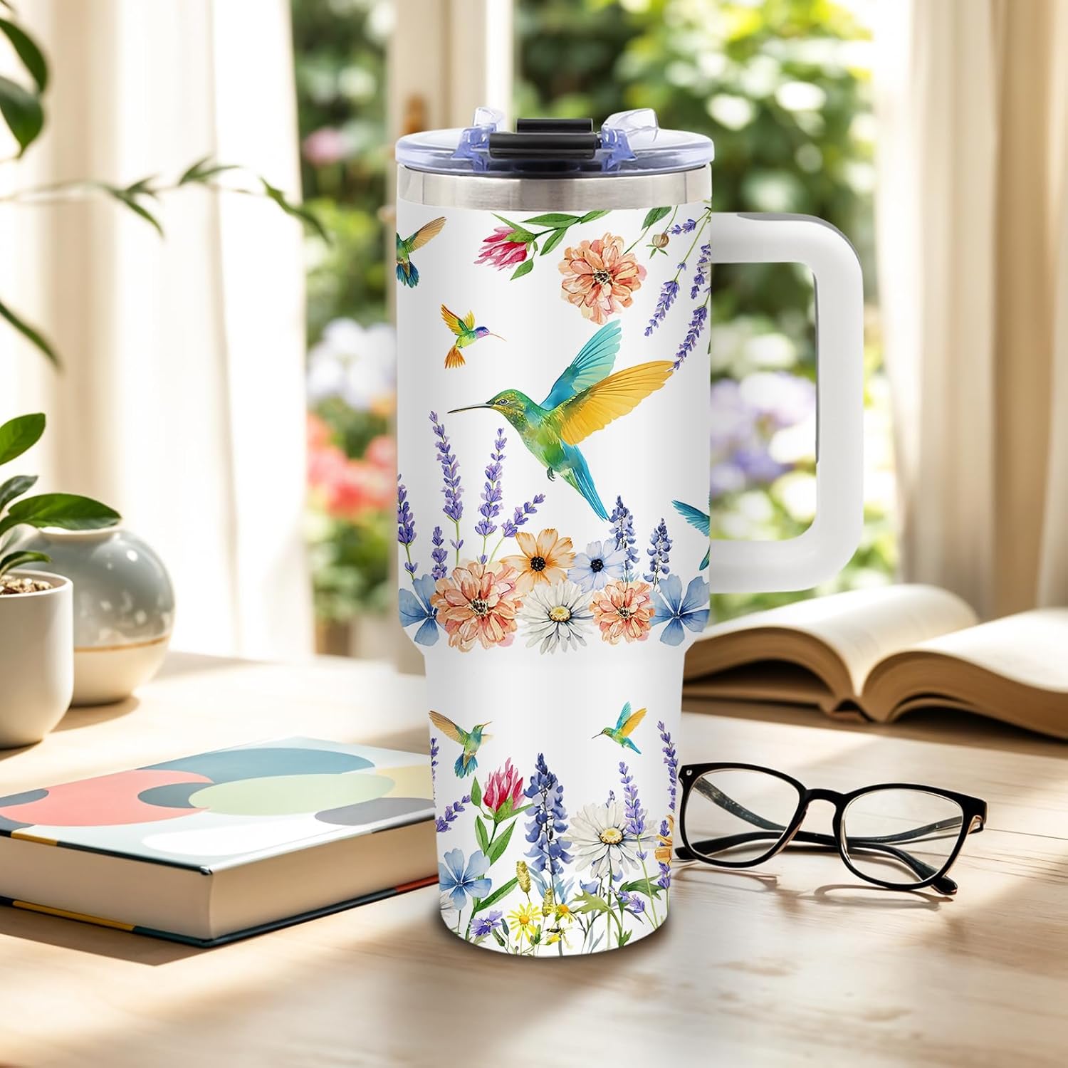 DUUV Christian Gifts for Women, Christian Tumbler 40 Oz with Handle, Faith Religious Gifts for Wife Girls Teen, Hummingbird Gift for Faith Lovers Women, Gift for Birthday Christmas Thanksgiving, 1PCS - Image 2